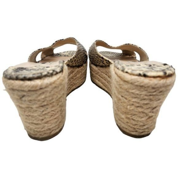 Jimmy Choo DOVINA Sandals Wedge Espadrille Snake Embossed Women's Size 9 - Picture 6 of 10